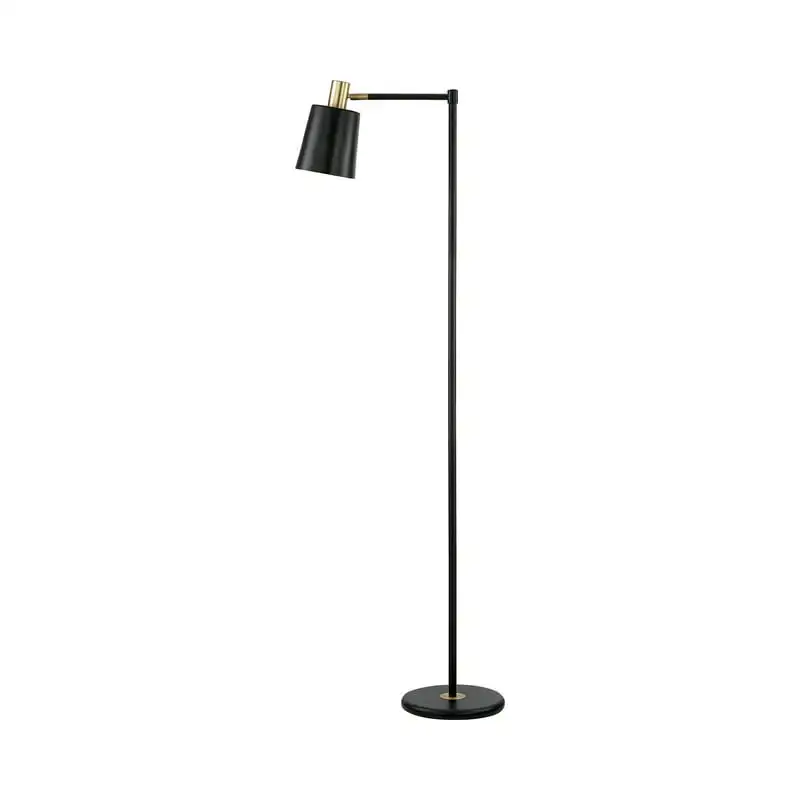 

1-light Floor Lamp with Horn Shade Black