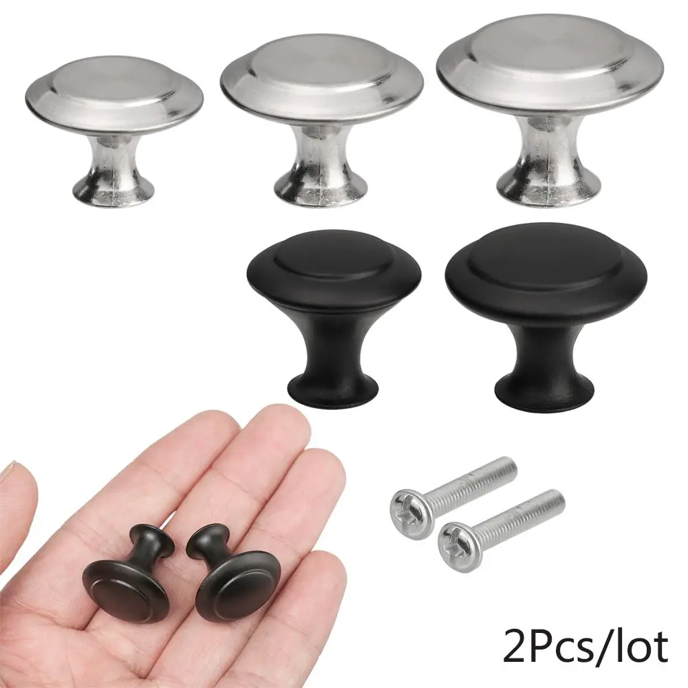 Furniture Knobs 2pcs/lot Furniture Fitting Round Cabinet Knobs Kitchen Cabinet Drawer Pull Handle With Screw Wardrobe Furniture Hardware