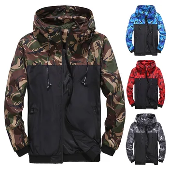 Men's Casual Hooded Bomber Jacket Wind Breaker Spring Autumn Thin Camouflage Hoodies Men Outdoor Youth Fashion Men Top Clothing 5