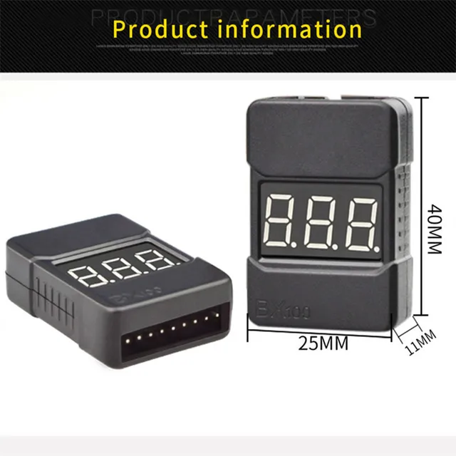 RC Voltage Display Battery Low Alarm Buzzer BX100 1S-8S Meter Tester Lipo Battery Monitor For RC Car Drone Helicopter 4