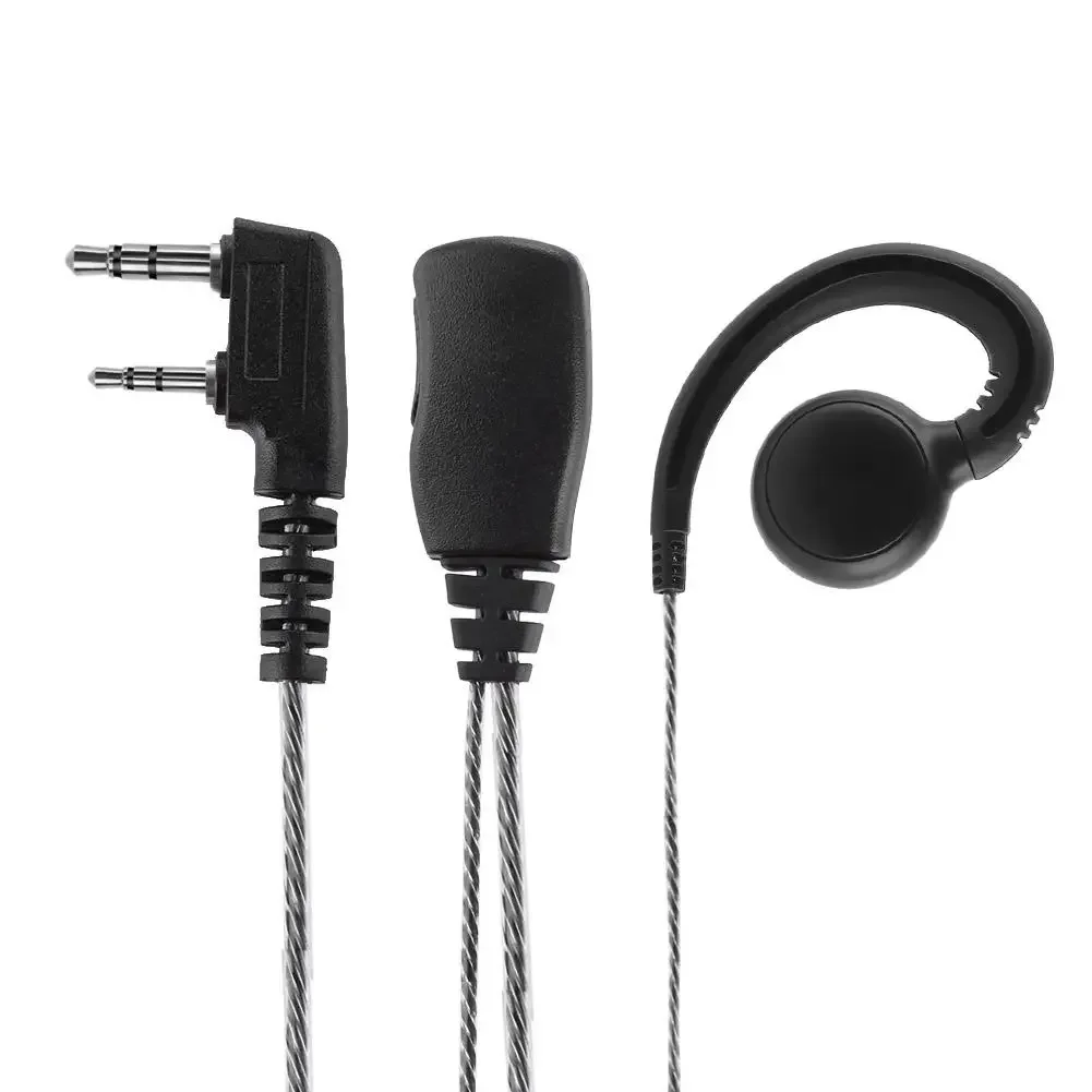 1.2m Headset Earpiece 180 Swivel 2 Pin Ear Hook Earpiece with Mic PTT for 2 Way Radio Walkie Talkie for Kenwood Motorola Boafeng