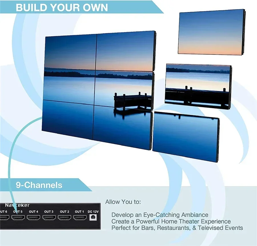 4K 3x3 Video Wall Controller 1x2 1x3 1x4 2x3 2X4 2X2 HDMI Video Wall Controller