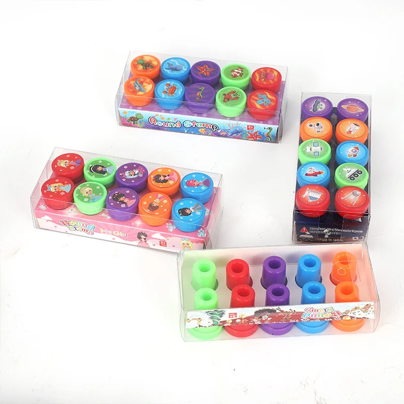 10pc Toy Stamps For Kids Self-Ink Teacher Stamps Kids Favor Children  Treasure Box Prize Classroom Easter Egg Stuffers Toys Gift