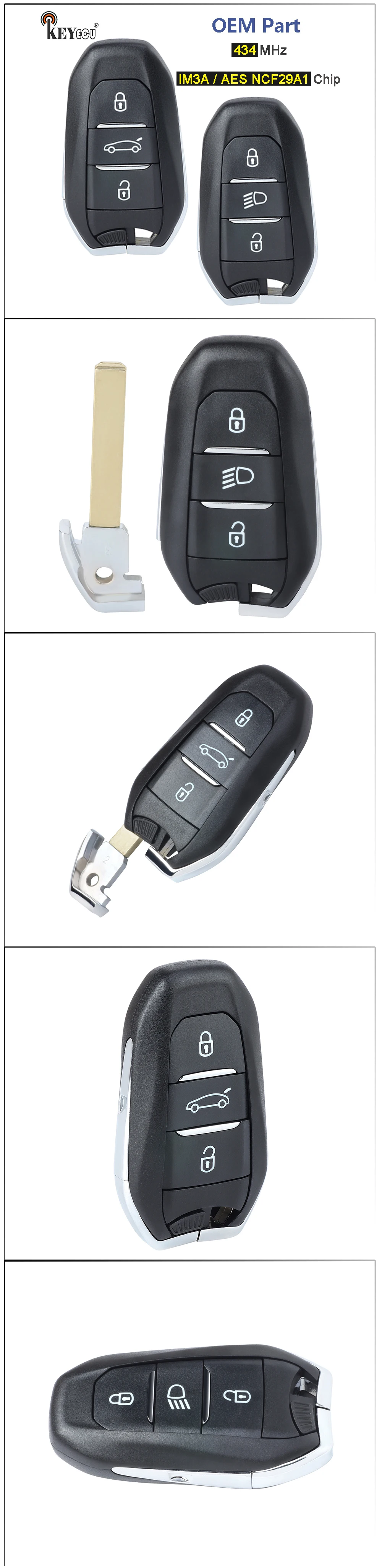 Keyforkess 433MHz HITAG3 FCC: SVI-JFFGEC0 P/N: Fob Keyless Smart 3 pulsanti telecomando per auto portachiavi per Kia Optima 2016 2017 2018 - Scec3d3ba7e9b4bbfb59b19ec1263dc4fQ