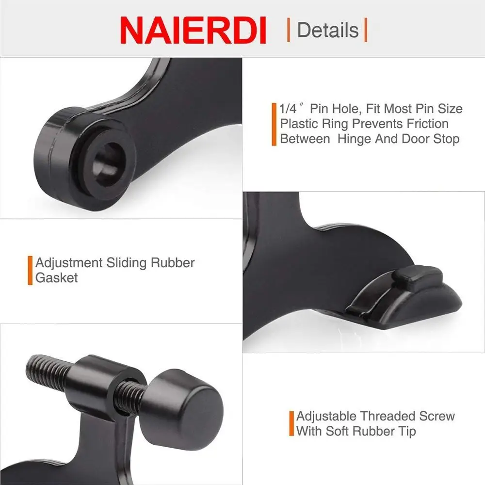 Door stopper rubber hinge pin zinc alloy bumper damper hidden thicken adjustable