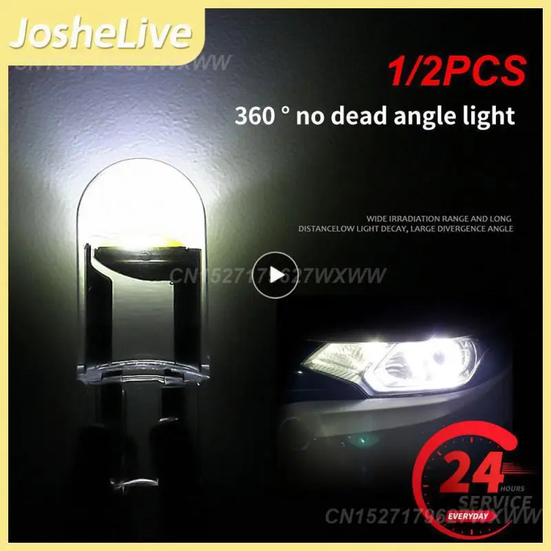 

1/2PCS LED Crystal Bulb Car Signal Integrated Light 7 Color Wedge License Plate Light Dome Indicator Light Reading Light