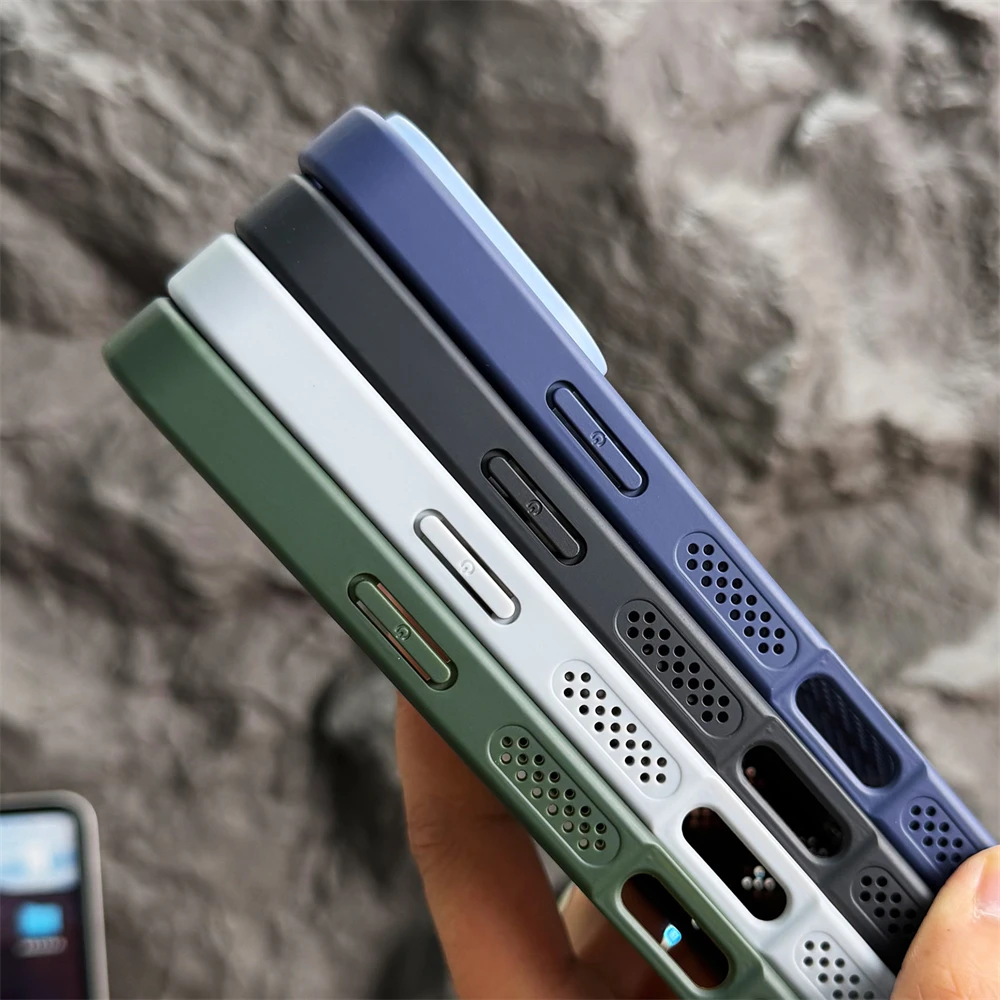 Honeycomb Heat Dissipation Shockproof Case with Magsafe-Compatible Magnetic Breathable Cover