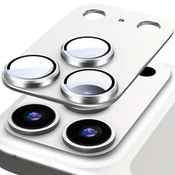 Ultra - Thin Full Coverage Camera Lens Protector with Metal Frame - iPhone 18 Pro Max (Silver)