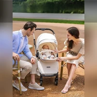 2025 nouvelle poussette de bébé légère haute vue poussette de bébé, pliable, siège bidirectionnel, avec moustiquaire poussette de bébé absorbant les chocs 4
