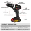 21V Cordless Impact Drill Electric Screwdriver Electric Hammer Drill Mini Wireless Hand Drill Lithium-Ion Battery Power Tools 5