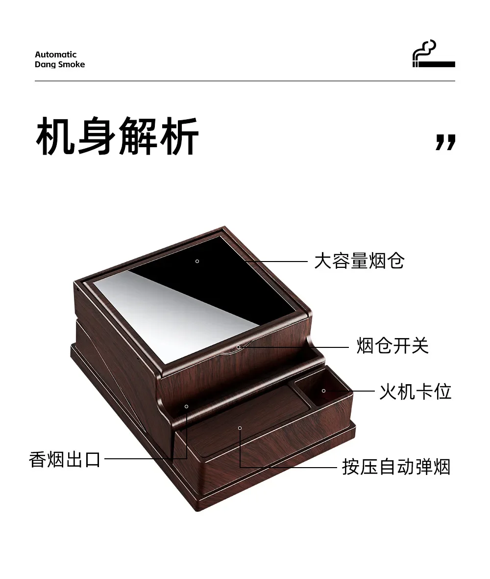 2025 Large Capacity 40 Pcs Automatic Bullet Cigarette Box Moisture proof and Pressure resistant Portable Cigarette Storage Box