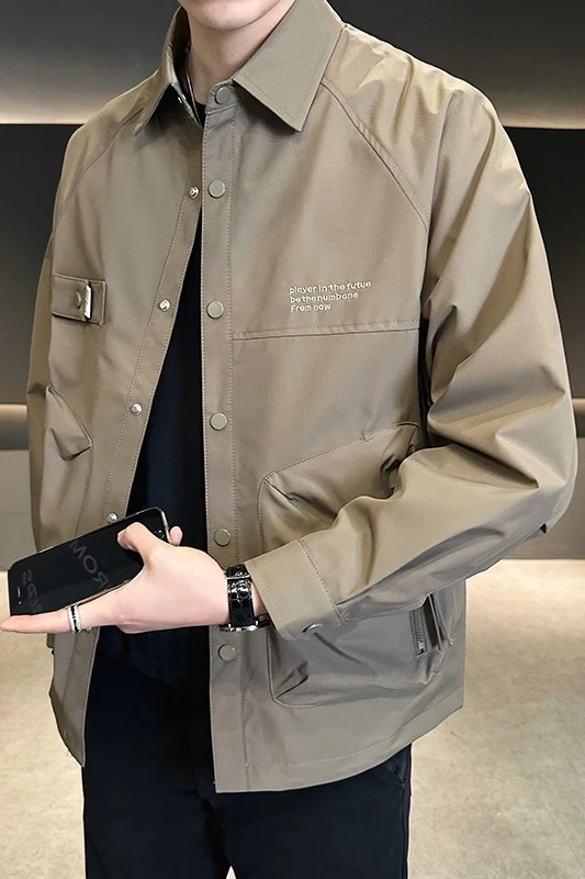 Hot selling men's jacket, spring 2024 boutique lapel jacket, comfortable fabric, simple personality, fashionable men's clothing