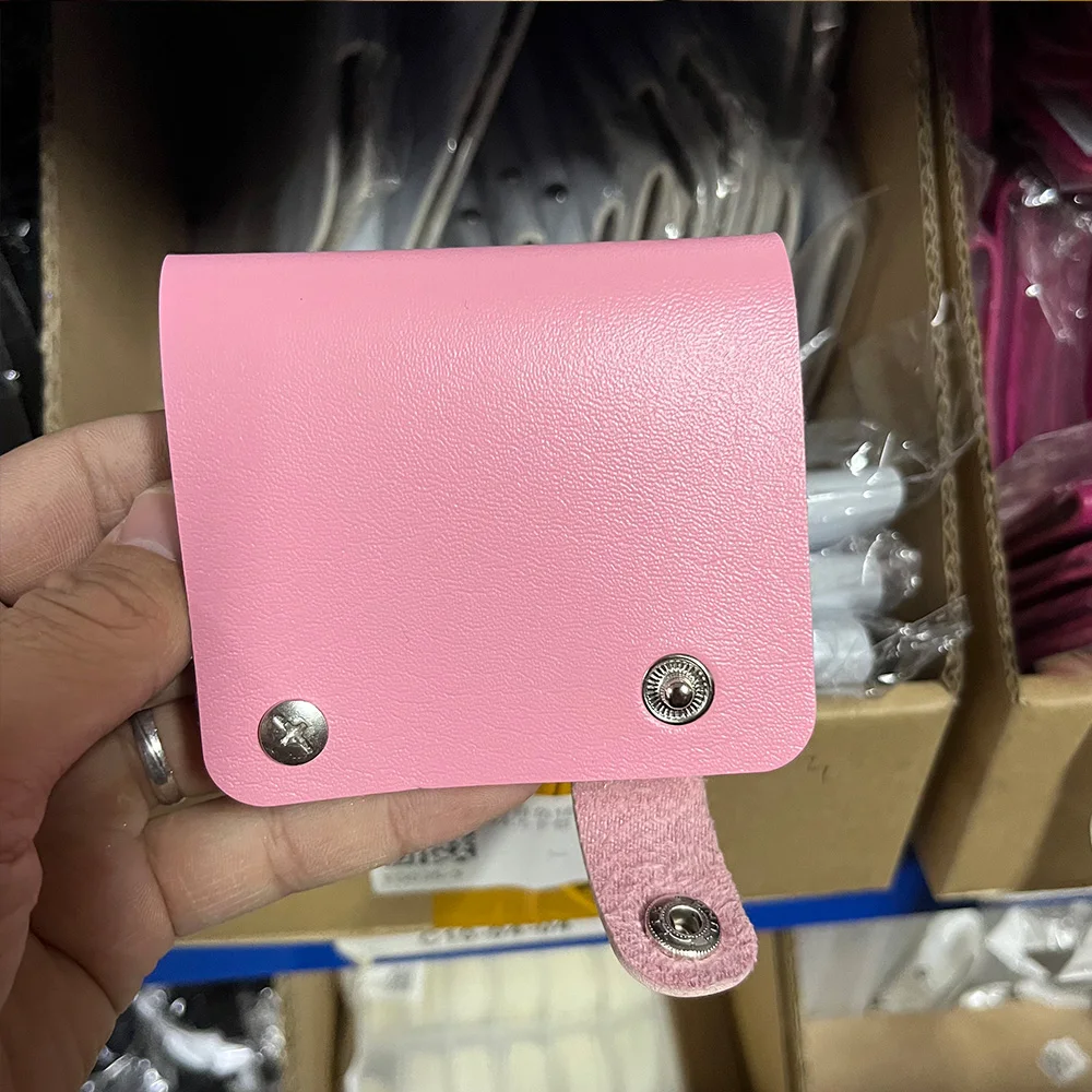 1pcs 26 슬롯 가죽 네일 아트 스탬핑 플레이트 홀더 앨범 라운드 5.5cm 템플릿 이미지 폴란드어 스텐실 보관 가방 케이스