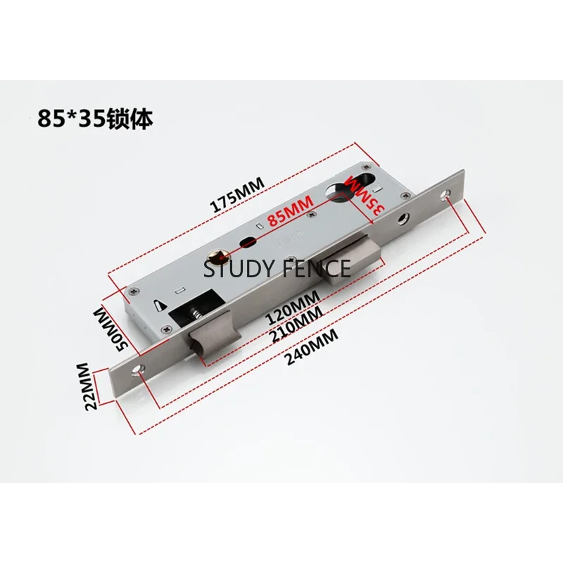 Door Lock Stainless Steel Hardware Accessories Lock Body 8520/25/30/35 Balcony Body Lockcase Fittings