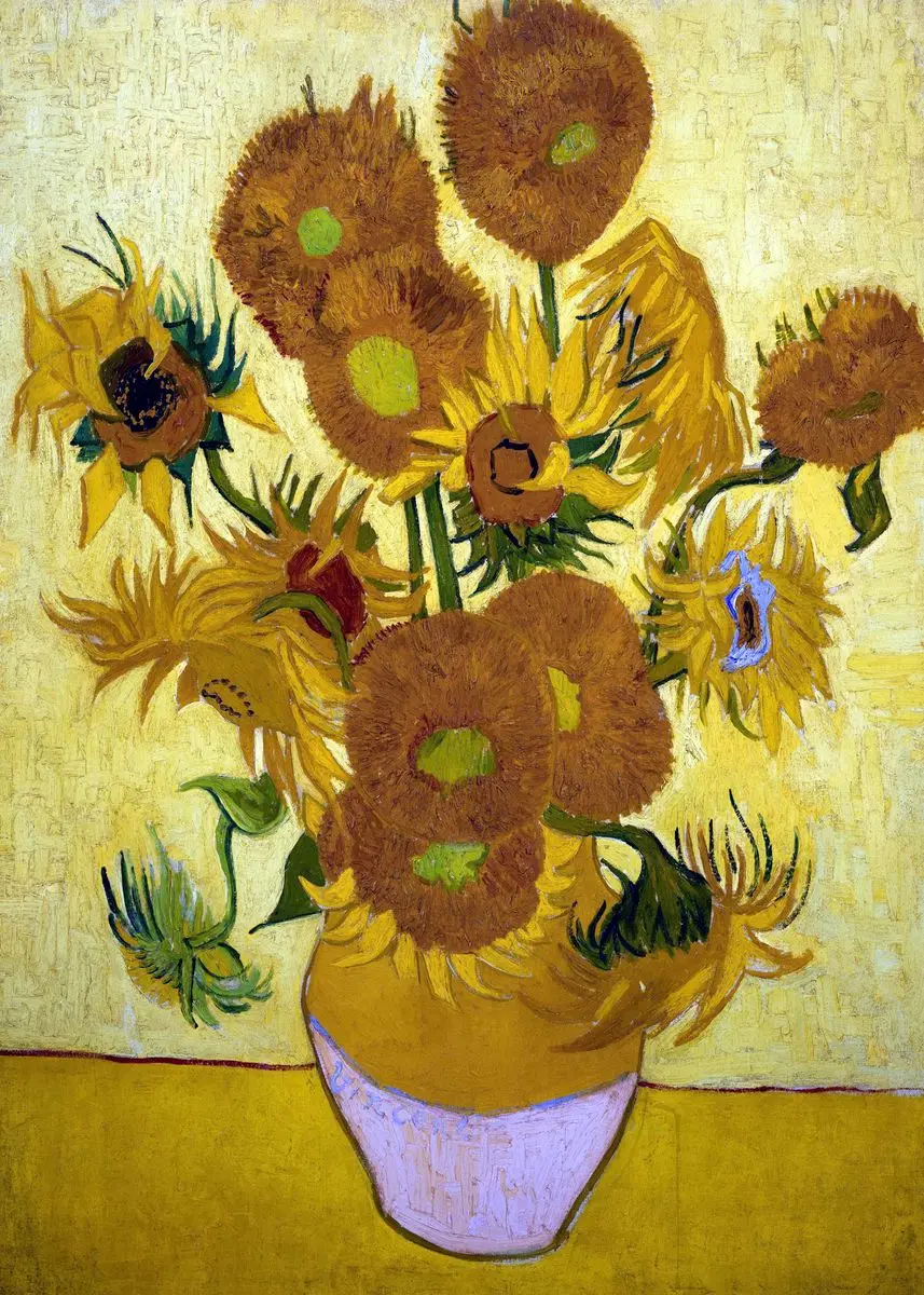 Impressionist Vincent Van Gogh Sunflowers Canvas Painting - Abstract Floral Wall Art Decor