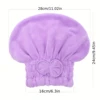 1Pc Microfiber Hair Drying Towels Head Wrap with Bow-Knot Shower Cap Hair Turban HairWrap Bath Cap for Curly Long Wet Hair Gift 3