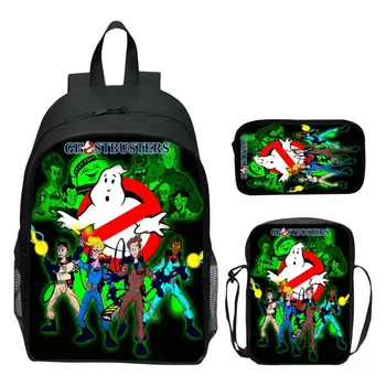 16 inch children's backpack set Ghostbusters elementary school backpack, toddler backpack, shoulder bag, pencil case 1