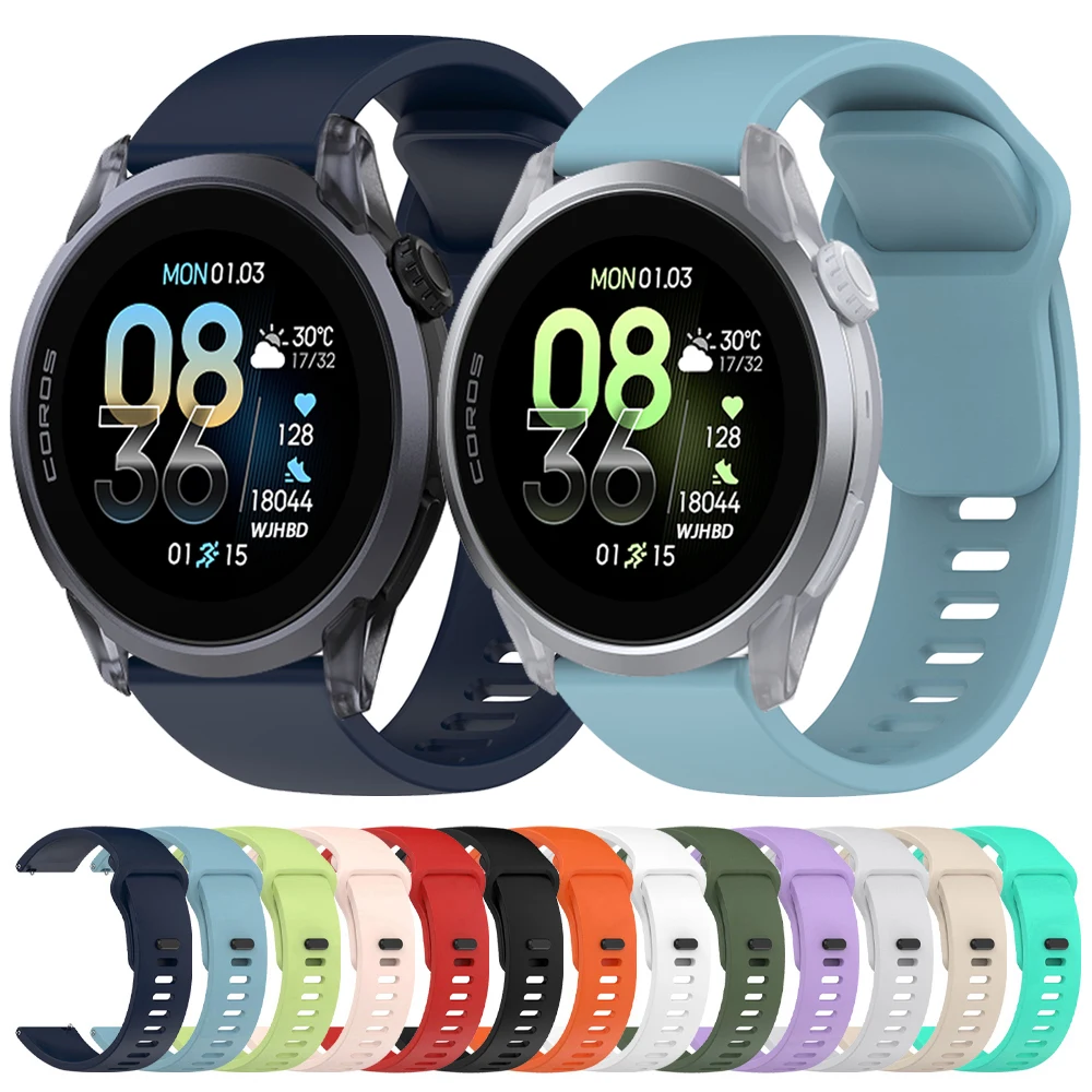 Silicone Sports Wristband for COROS Watches, 20mm/22mm Bracelet