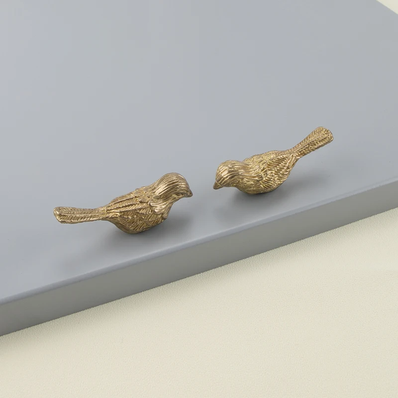 Description Picture 2 of itemSolid brass European luxury bird drawer knob furniture hardware kitchen cabinets gold pull handle