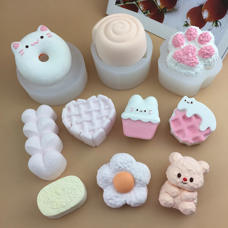 Cartoon Rubber Toy Pinch Silicone Mold DIY Handmade Glue Mold Toy Children's Play House Toys