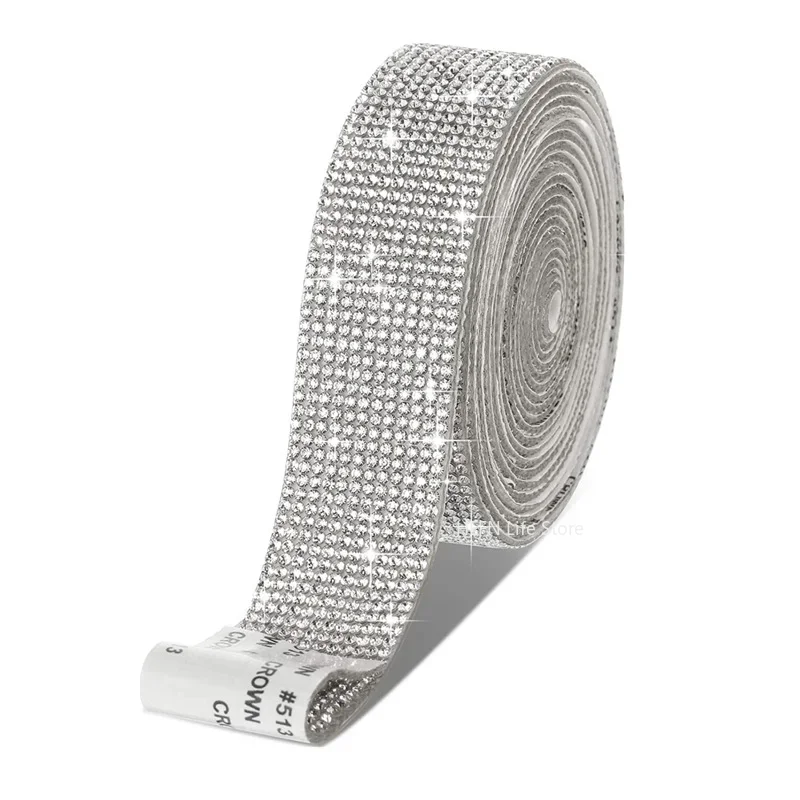 Self Adhesive Crystal Rhinestone Sticker, Diamond Ribbon, DIY Sticker, Arts Crafts, Event, Car, Phone Decoration