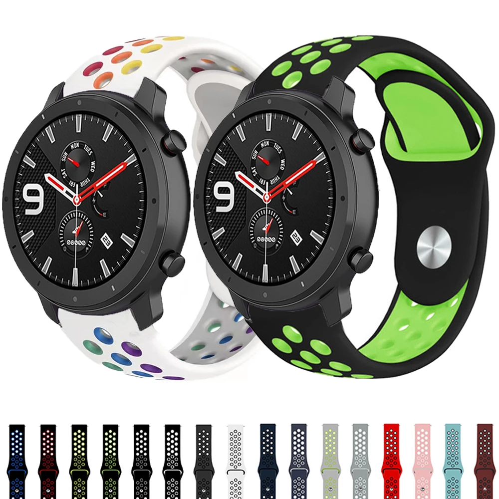 Two-Color Silicone Strap - 20/22mm Dual-Tone Band