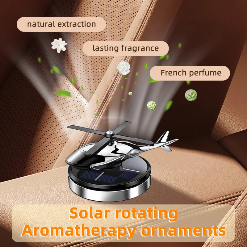 AAZRZRZ car Air freshener Perfume diffuser Helicopter decoration Interior decoration Solar car rotating aromatherapy perfume