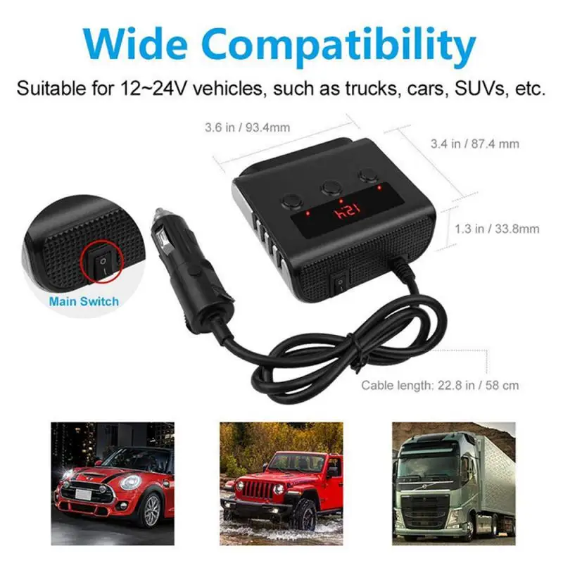 κ 12-24V ڵ    й ڵ , ON/OFF ġ, GPS ޴ 4 Ʈ USB 