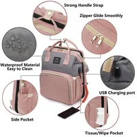 Mommy Bag Lightweight Portable Folding Crib Bed Large-capacity Travel Maternity Bags Baby Backpack Female Mommy Outting Bag 2