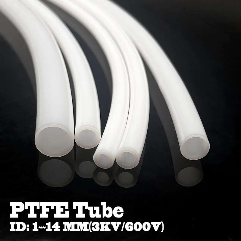 고온 저항성 흰색 PTFE 파이프 ID 1mm14mm 온도 범위 -73 ° C에서 +260까지 ° C 화학물질 저항 절연 파이프