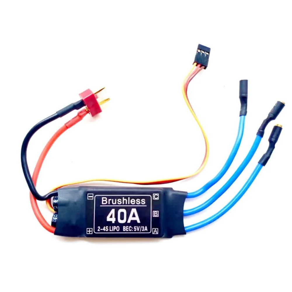 30A 40A Brushless ESC 2-4S 3.5MM Banana Head Electronic Speed Controller 5V 3A UBEC T Plug RC Plane Parts for RC FPV Helicopter