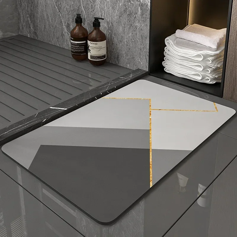 Bathroom Anti-slip Mat Diatom Mud Absorbent Pad Nordic Style Toilet Floor Mat Soft Diatomite Bathroom Toilet Carpet