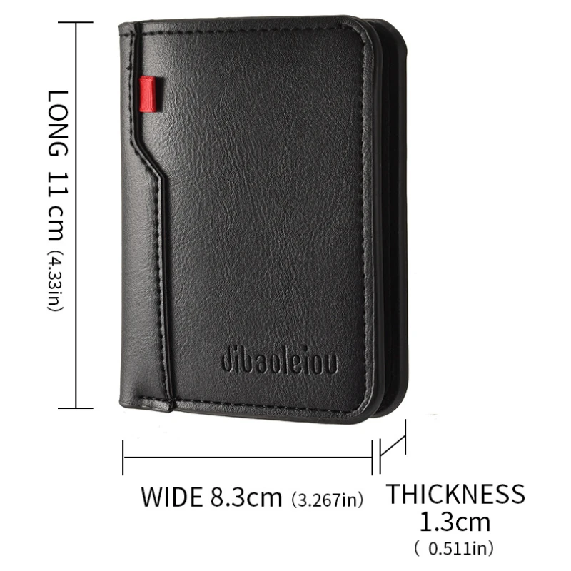 1Pc Ultra-thin Mini Soft PU Leather Credit Card Wallet Holder Short Vertical High Quality Men's Wallet Card Holder Luxury Purse 6