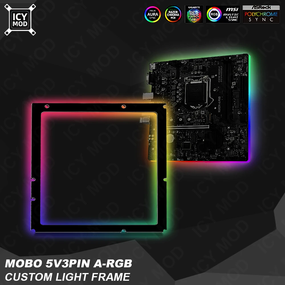 Almofada de Iluminação de Placa-mãe Acrílica Personalizada Aura Sync pc Case Painel Mod Atx Matx Itx 5v3pin A-rgb Decoração de Quadro