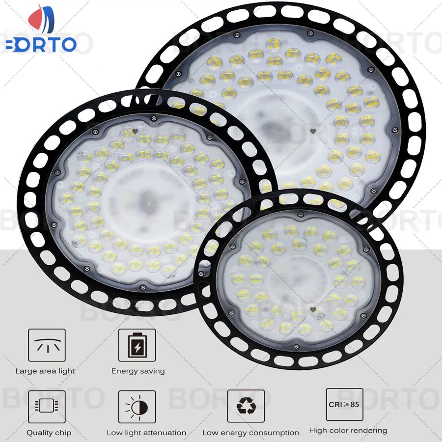 100W150W200W UFO flying saucer EU/AU/US Plug light workshop chandelier lighting ceiling factory warehouse LED high bay light