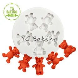 Dorica Mini Bear Design Silicone Mold Cake Decorating Tools Chocolate Fondant Chocolate Sugarcraft Cake Mould Kitchen Bakeware