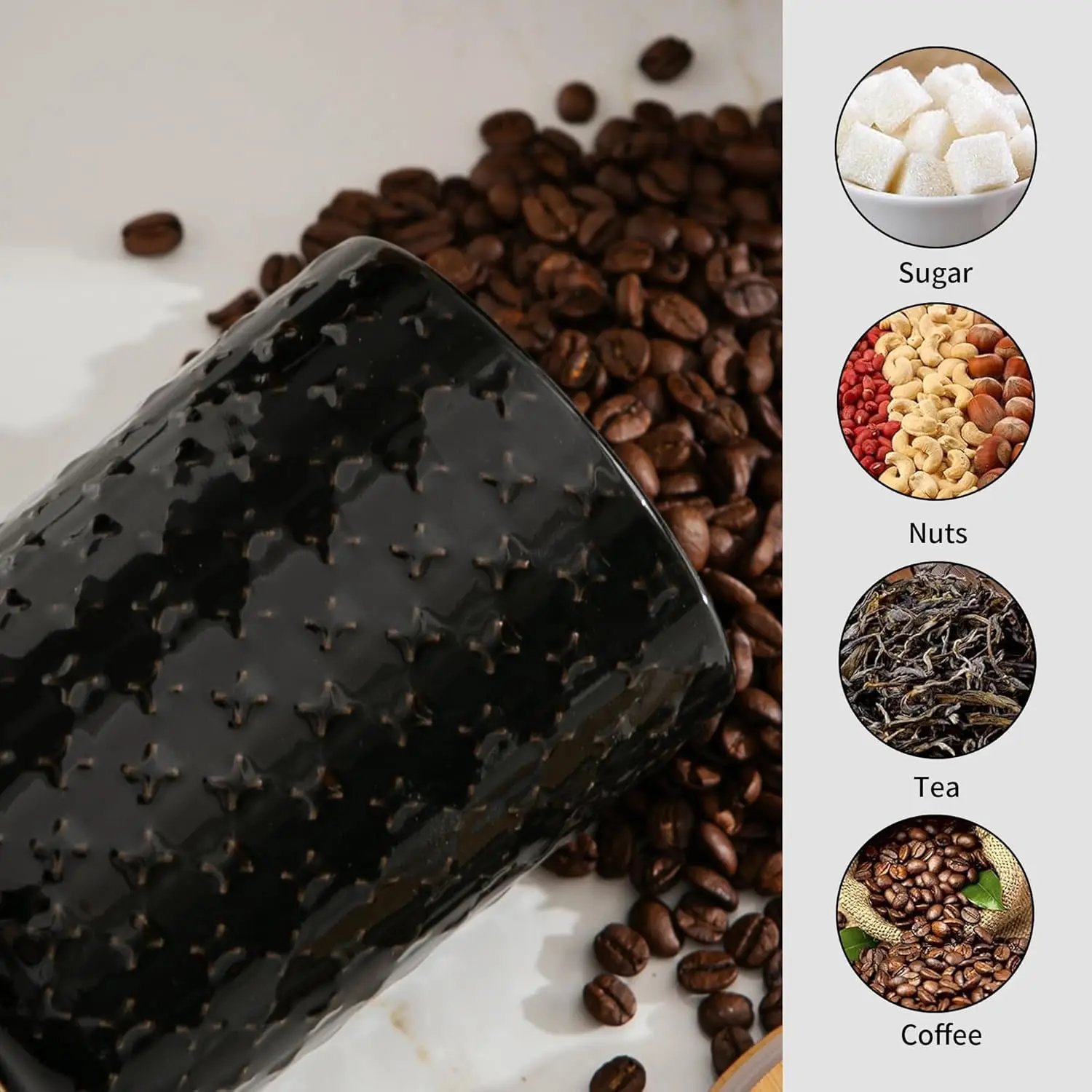 Black Ceramic Canister Set (3-Piece) 4