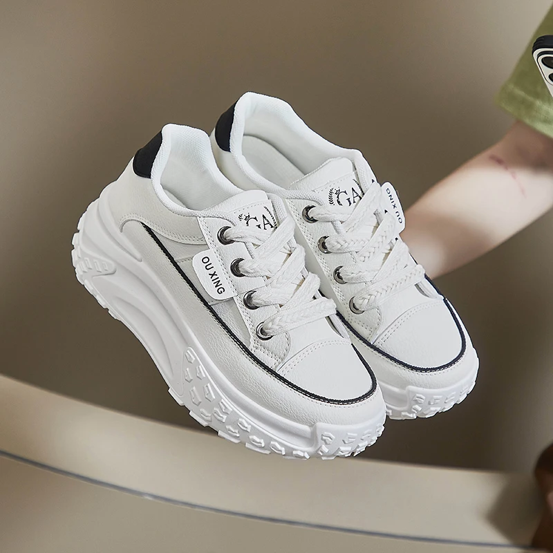 

Женские кроссовки с вулканизированной подошвой, Нескользящие и износостойкие кроссовки на толстой подошве, повседневная спортивная обувь, новинка 2024