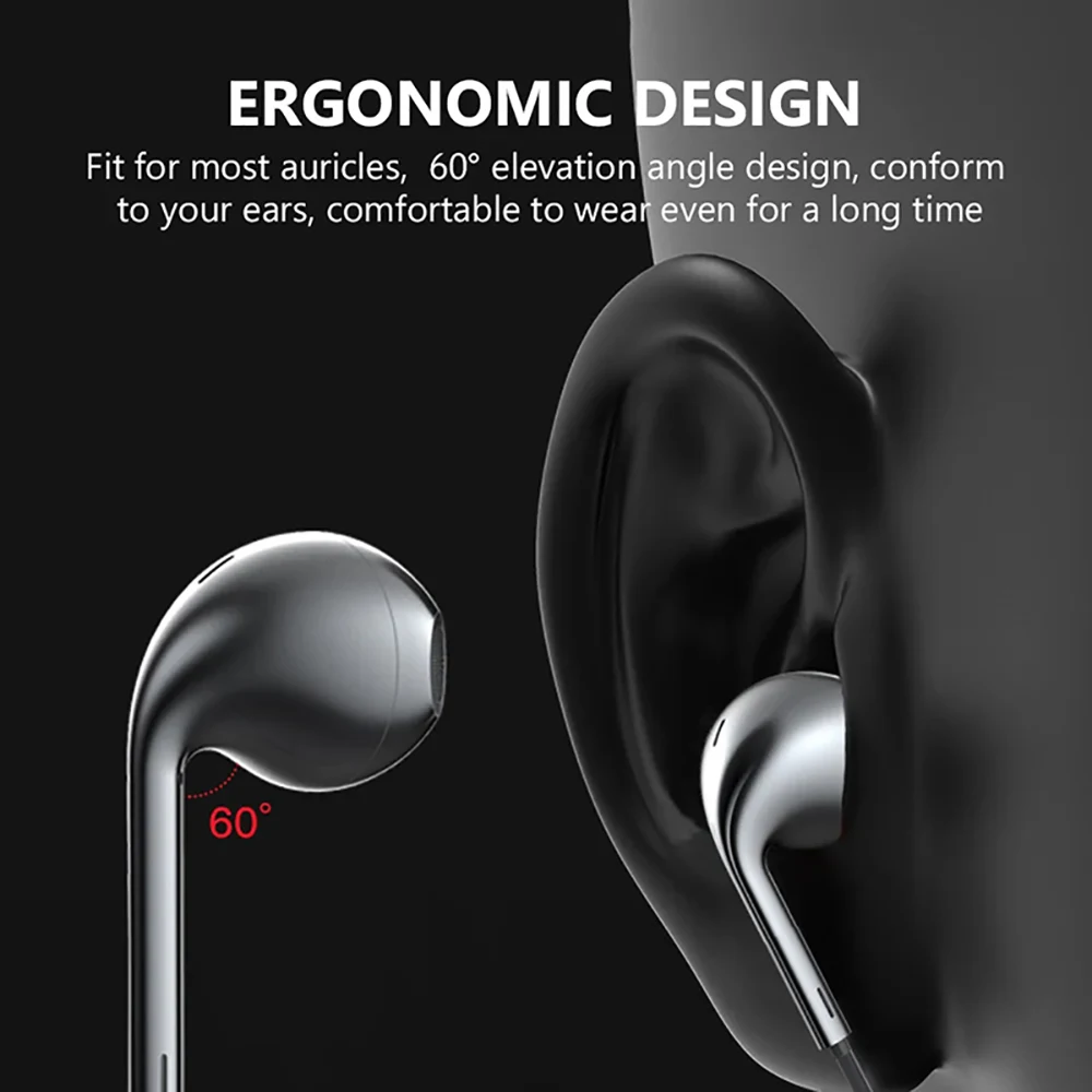 Type C Wired Earphones In Ear Headset Game 3.5mm Wired Headphones with Microphone Bass Stereo Earbuds In-line Control For Phones 5