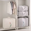 Large Thickened Duvet Quilt Bag Oxford Foldable Storage Bags Blanket Clothes Organizer Closet Travel Moving Bags Zipper Open 6