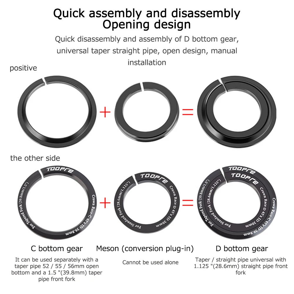 TOOPRE Bike Headset Base Spacer Crown Race 28.6 Inch To 1.5 Washer