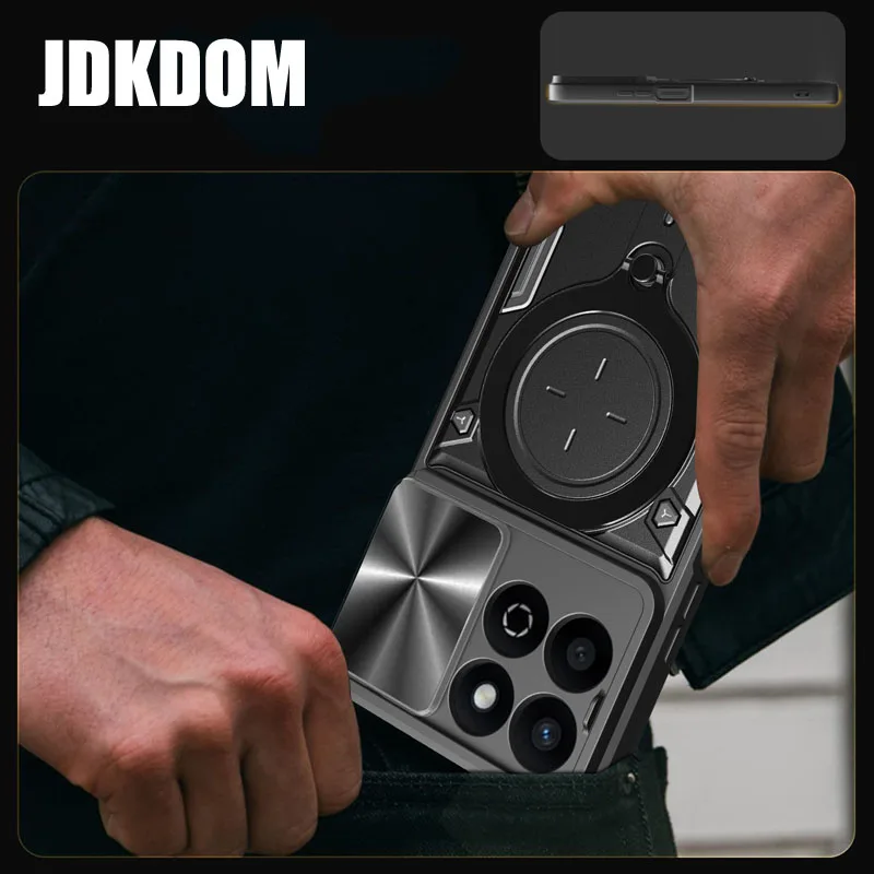 JDKDOM Shockproof Magnetic Stand Phone Case Cover