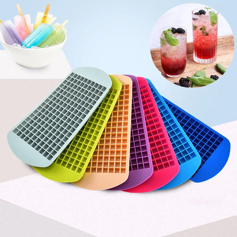 160 Grid Mini Ice Tray Silicone FoldableSmall Square Ice Maker Mold