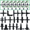 Sprycle 50pcs 4/7mm 3/5mm Tubing Hose  Joint Drip Irrigation KIT Barbed Tee Cross Eng Plug Adapter for Garden Water Connector 1