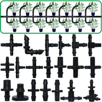 Sprycle 50pcs 4/7mm 3/5mm Tubing Hose  Joint Drip Irrigation KIT Barbed Tee Cross Eng Plug Adapter for Garden Water Connector 1