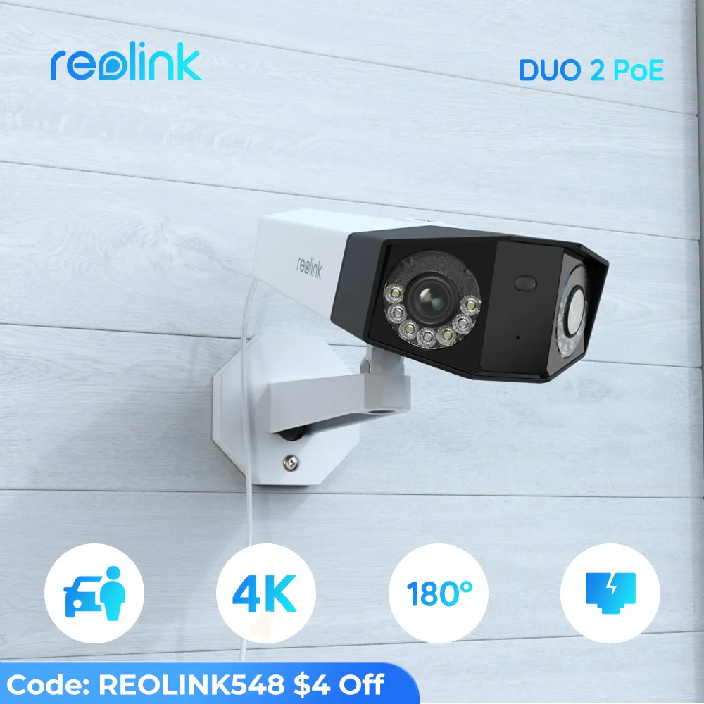 Reolink Duo 2 poe camera 4k Dual Lens outdoor security protection Human