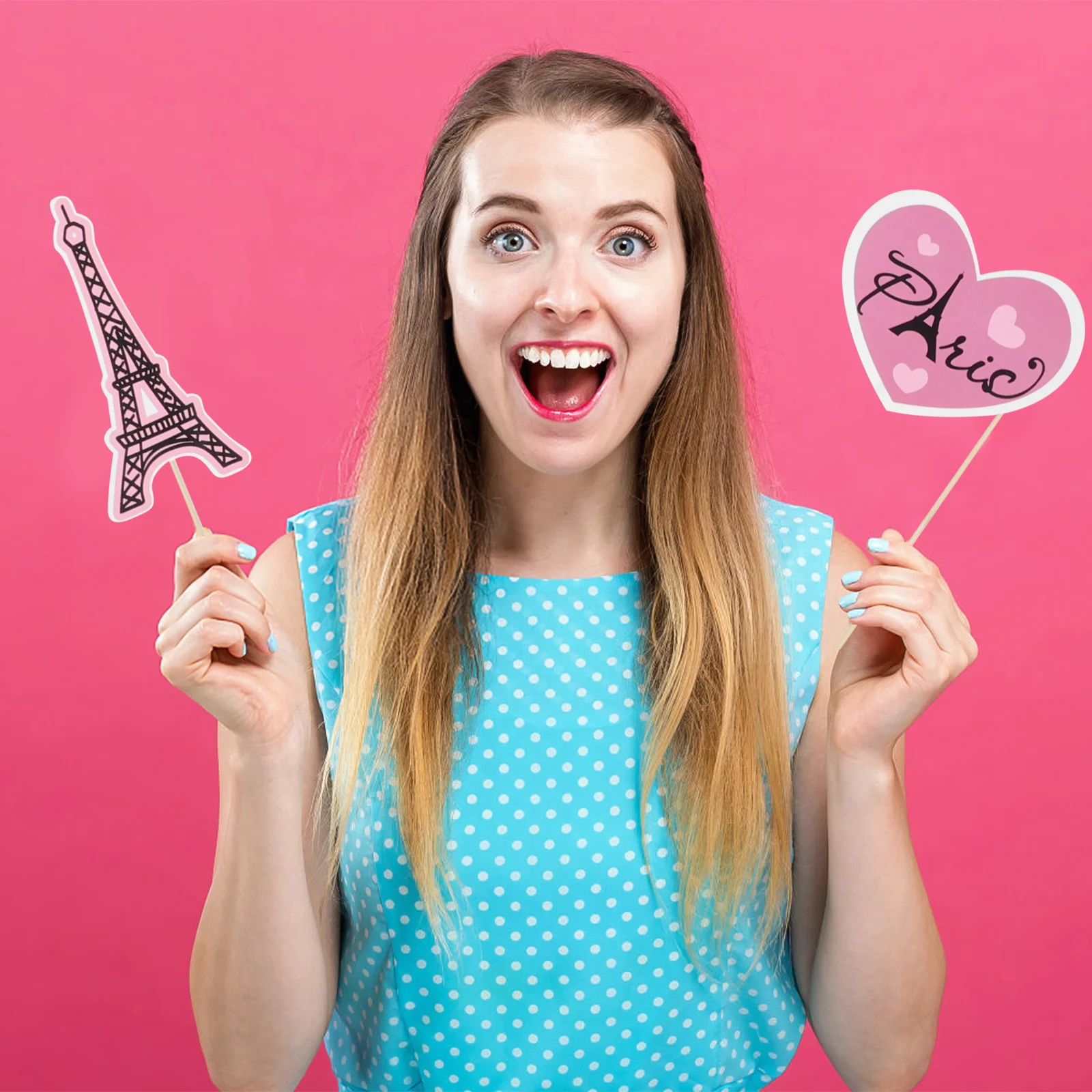 Amosfun 파리 파티 사진 부스 소품 키트, 파리 테마 장식, 파티 선물