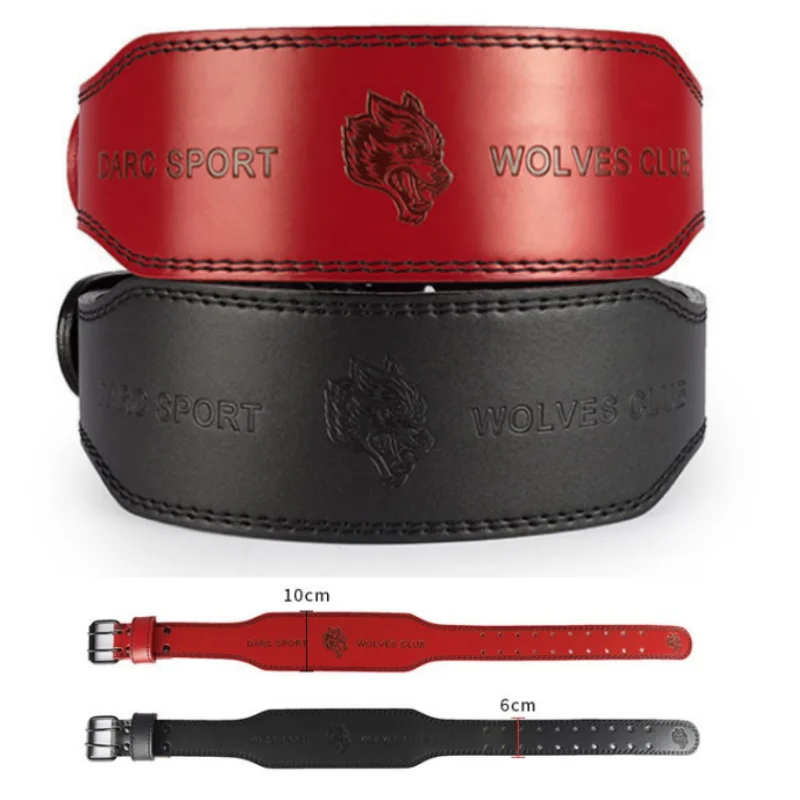 1 Pc Cowhide Weightlifting Belt for Men and Women Wolf Head