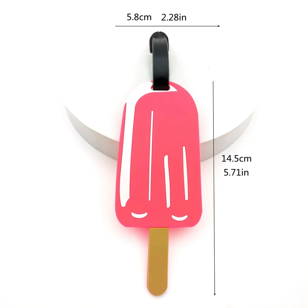 1 Stück Gepäckanhänger für Hamburger Eiscreme, Gepäckanhänger für den Reiseflughafen, Anti-Verlust-ID-Tag, Arbeitsname-Tag, männlich und weiblich – Detail 5