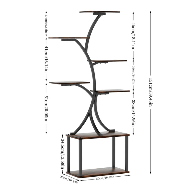 Tree-Shaped Industrial Plant Stand Display